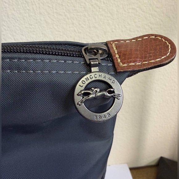 Longchamp Le Pliage Grey Nylon Tote Bag Short Handles - Picture 7 of 12